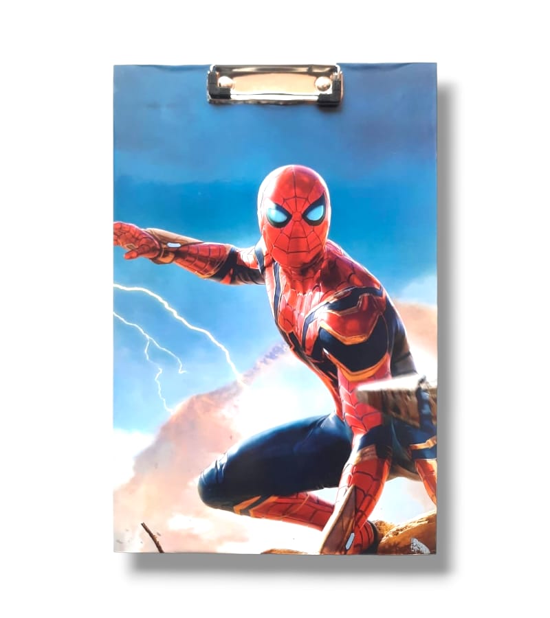 Premium Quality Spiderman Theme Exam Board | Multicolored Board | Exam Writing Pad | Foolscap Size - 24 cm x 36 cm | Pack of 1